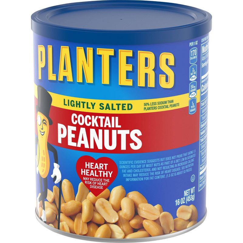 Planters Lightly Salted Made With Sea Salt Cocktail Peanuts - 16oz