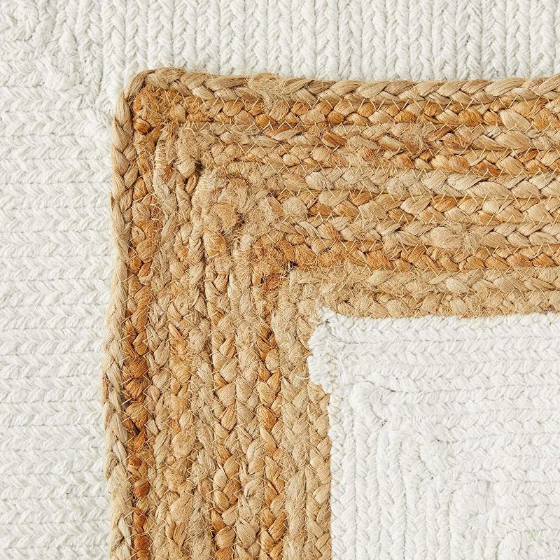 5'x7' Rectangle Woven Solid Cotton Area Rug White - Okuna Outpost