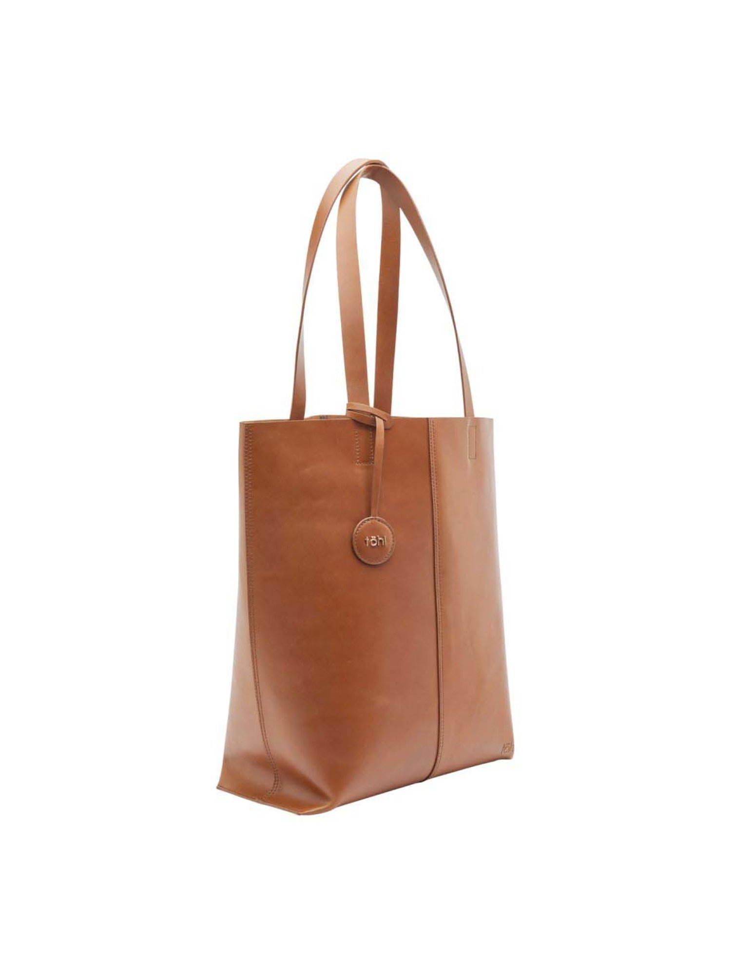 Tohl Down to Earth Brown Solid Medium Tote Handbag with pouch