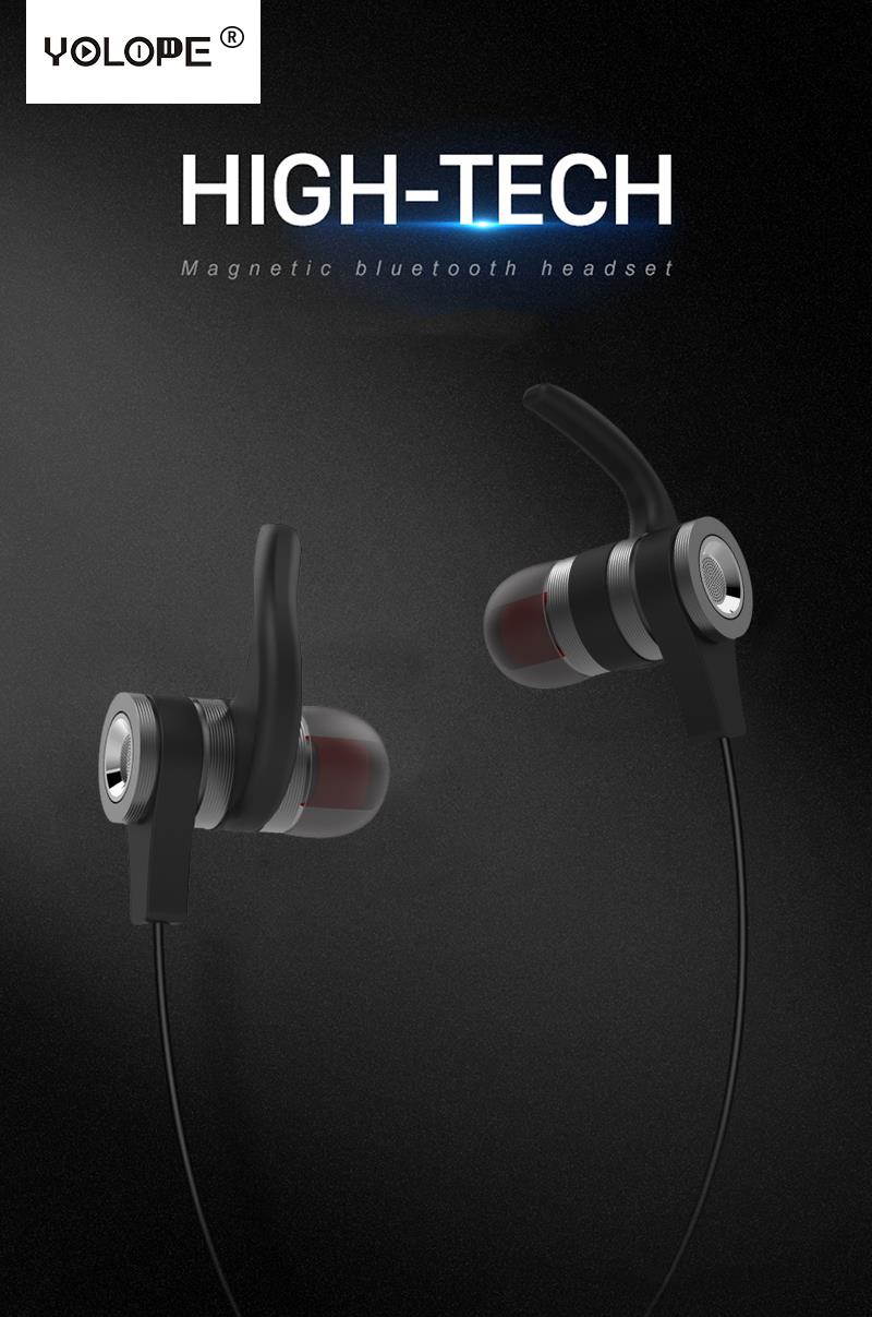 YOLOPE Mini Hifi Sport Blutooth Earbuds In-ear Earpieces Headset Auriculares Wireless Headphones Bluetooth Earphones For Phone (Black)
