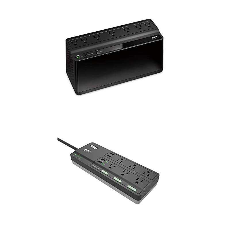 Bundle 600VA UPS Battery Backup and Works with Alexa Smart Plug WiFi Power Strip with USB Ports