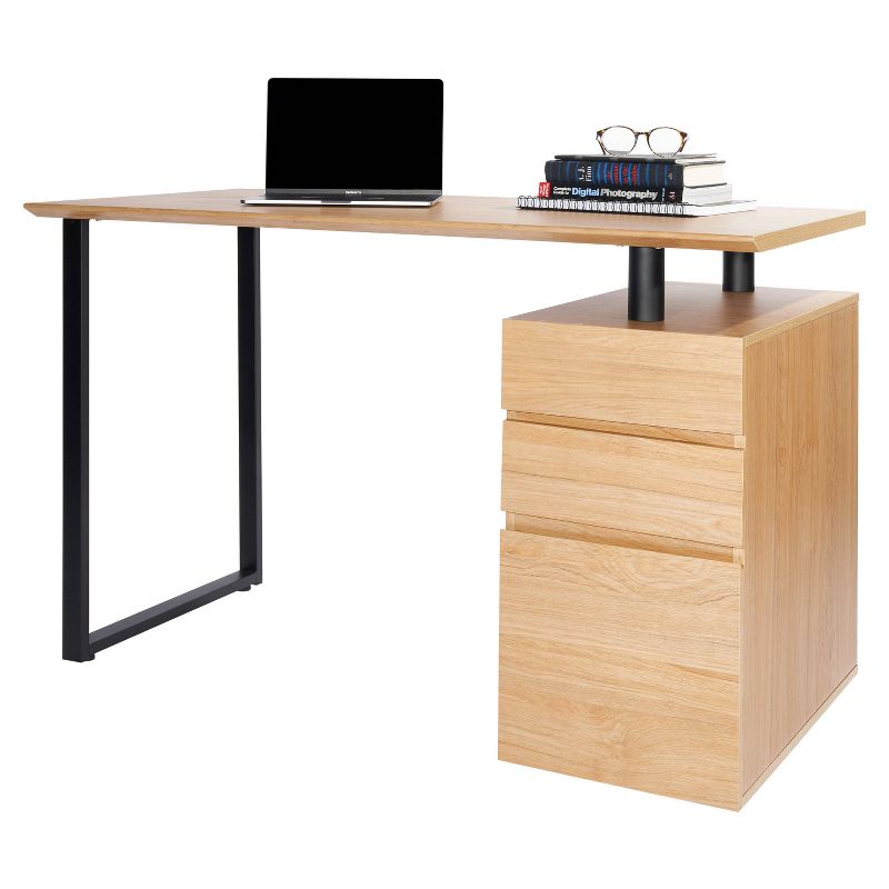 Computer Desk with Storage and File Cabinet Wood - Techni Mobili