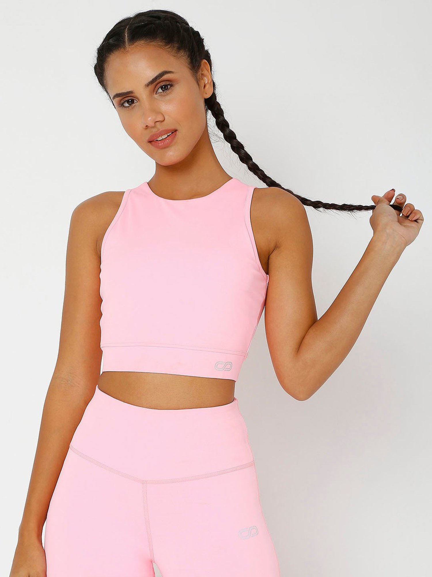 SILVERTRAQ Baby Pink Relaxed Fit Crop Top