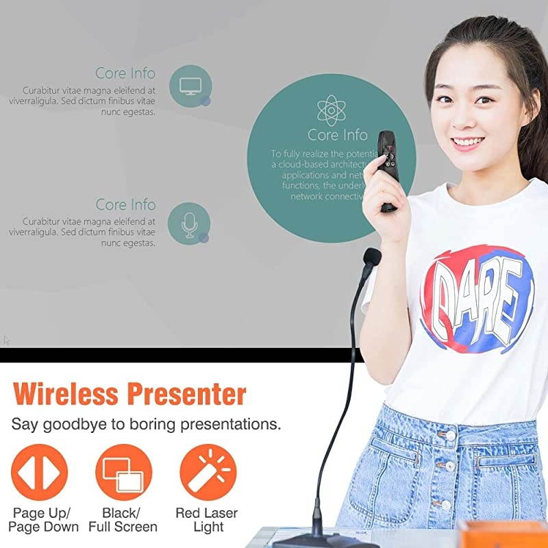 Wireless Presenter Remote  RF 24GHz USB Presentation Remote Control PowerPoint Presentation Clicker for KeynotePPTMacPC