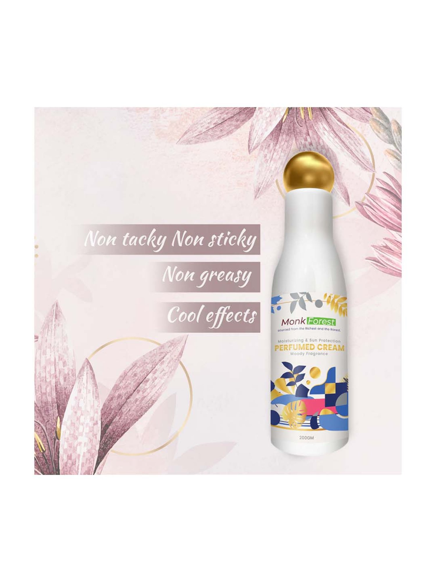 Monk Forest Perfumed Cream with Moisturizing & Sun Protection - 200 gm