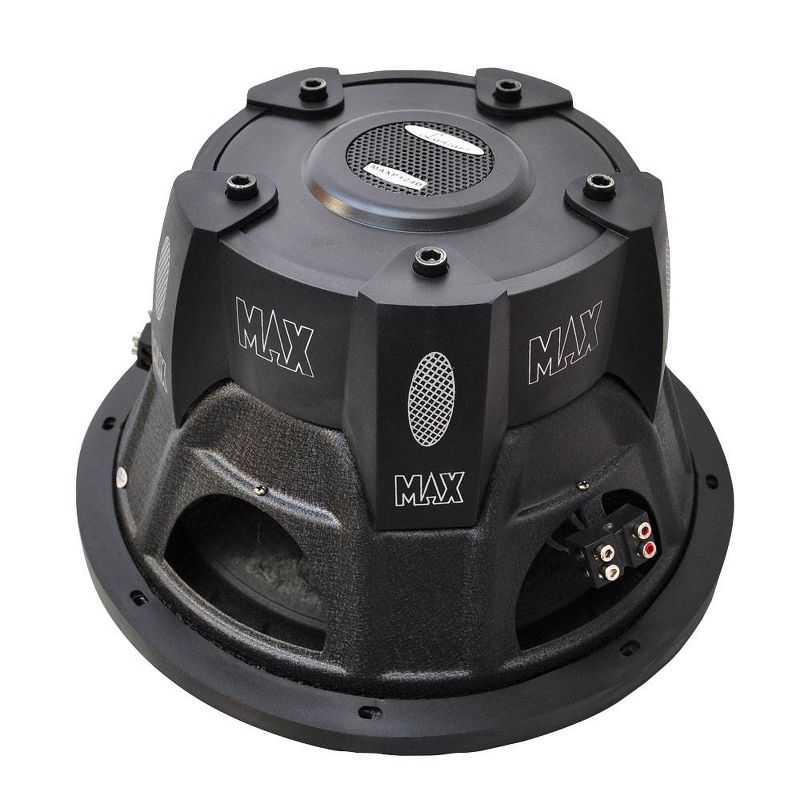 Lanzar MAXP124D Max Pro Compact 12 Inch Round 1600 Watt Powerful Performance Dual 4 Ohm Vehicle Truck Car Subwoofer Audio System (Single Subwoofer)