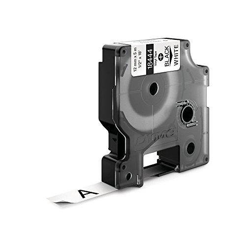 DYMO RhinoPRO Labeller Tape, Vinyl Tape Cassette 1/2 x 18', Box of 1, Black on White (18444)
