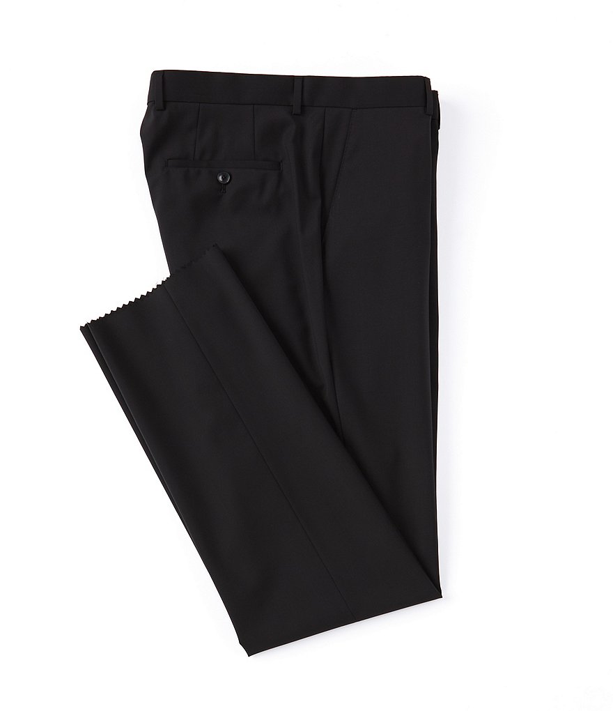 Hart Schaffner Marx Plaid Flat-Front Trouser Pants