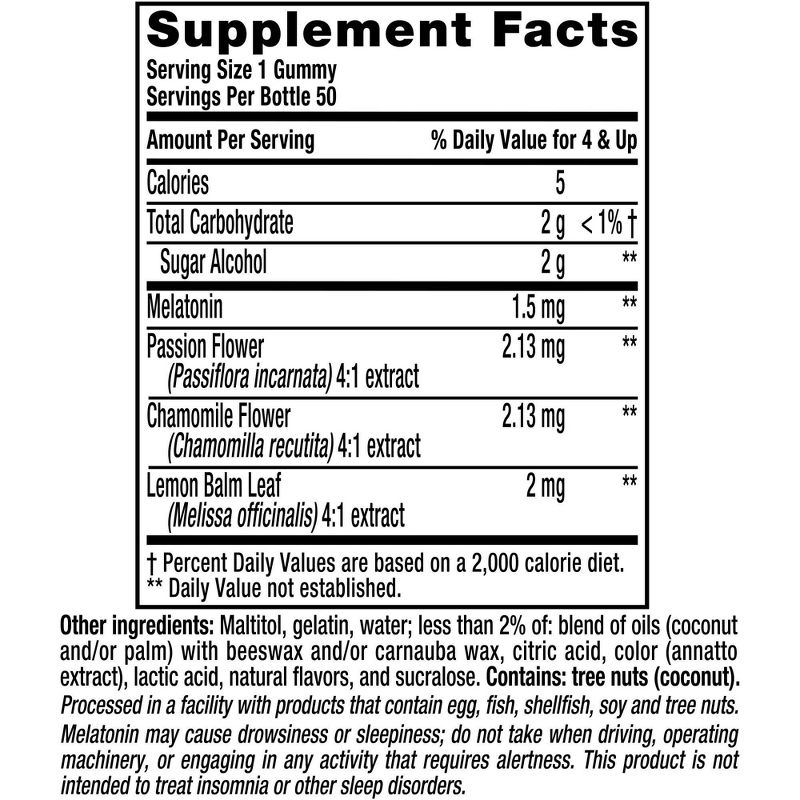 Vitafusion Kids Melatonin Dietary Supplement Gummies - Tropical Peach - 50ct