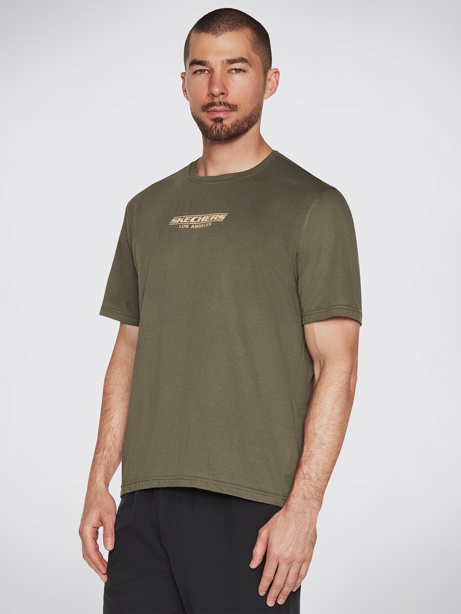 Skechers Green Relaxed Fit Printed Crew T-Shirt