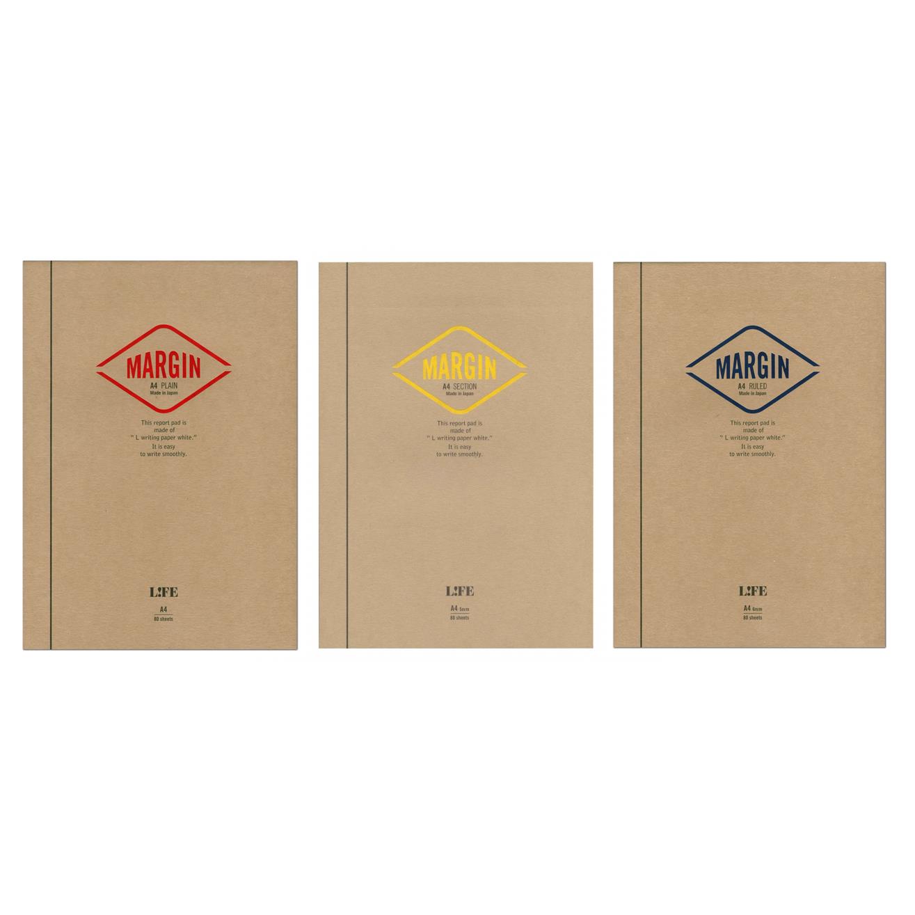 Life Margin Report Bound On Top Notebooks: 8 in. x 12 in. (Tan/Yellow Cover, Gridded Pages)