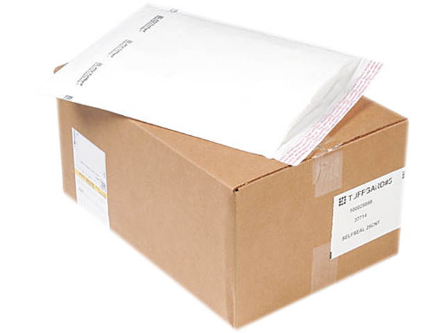 Sealed Air 37714 Jiffy TuffGard Self-Seal Cushioned Mailer, #5, 10 1/2 x 16, White, 25/Carton