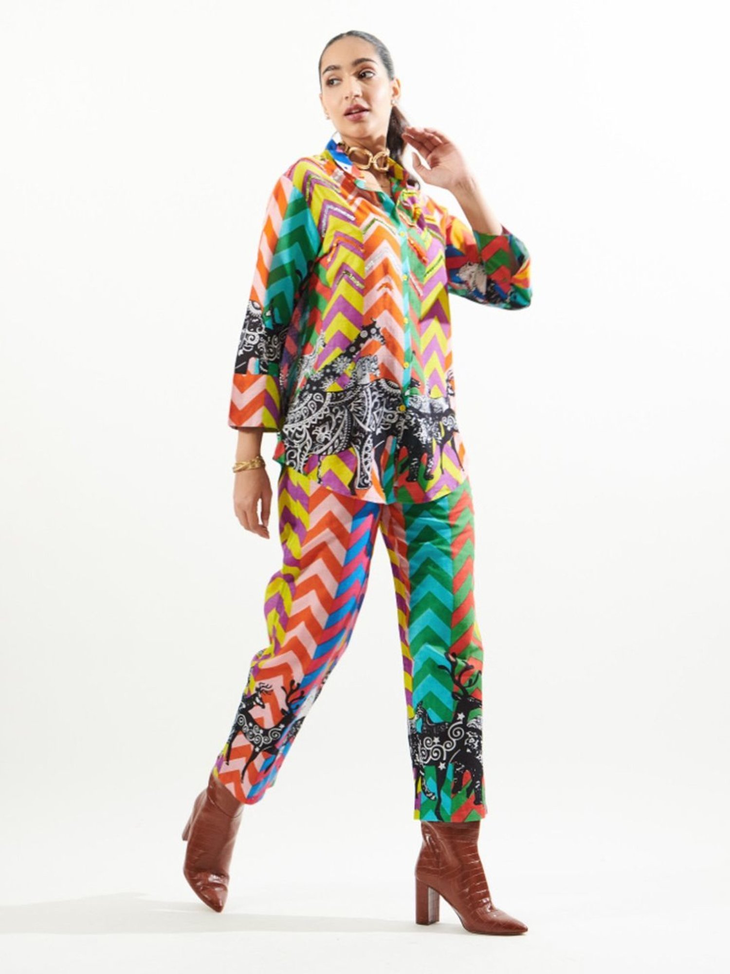 Cin Cin Multicolor Najaat Sarang Shirt With Pant