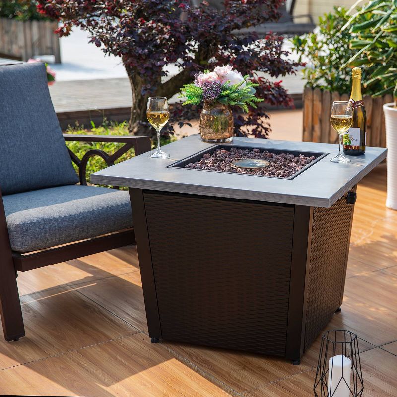 32" Steel Fire Pit Table with Cover - Nuu Garden