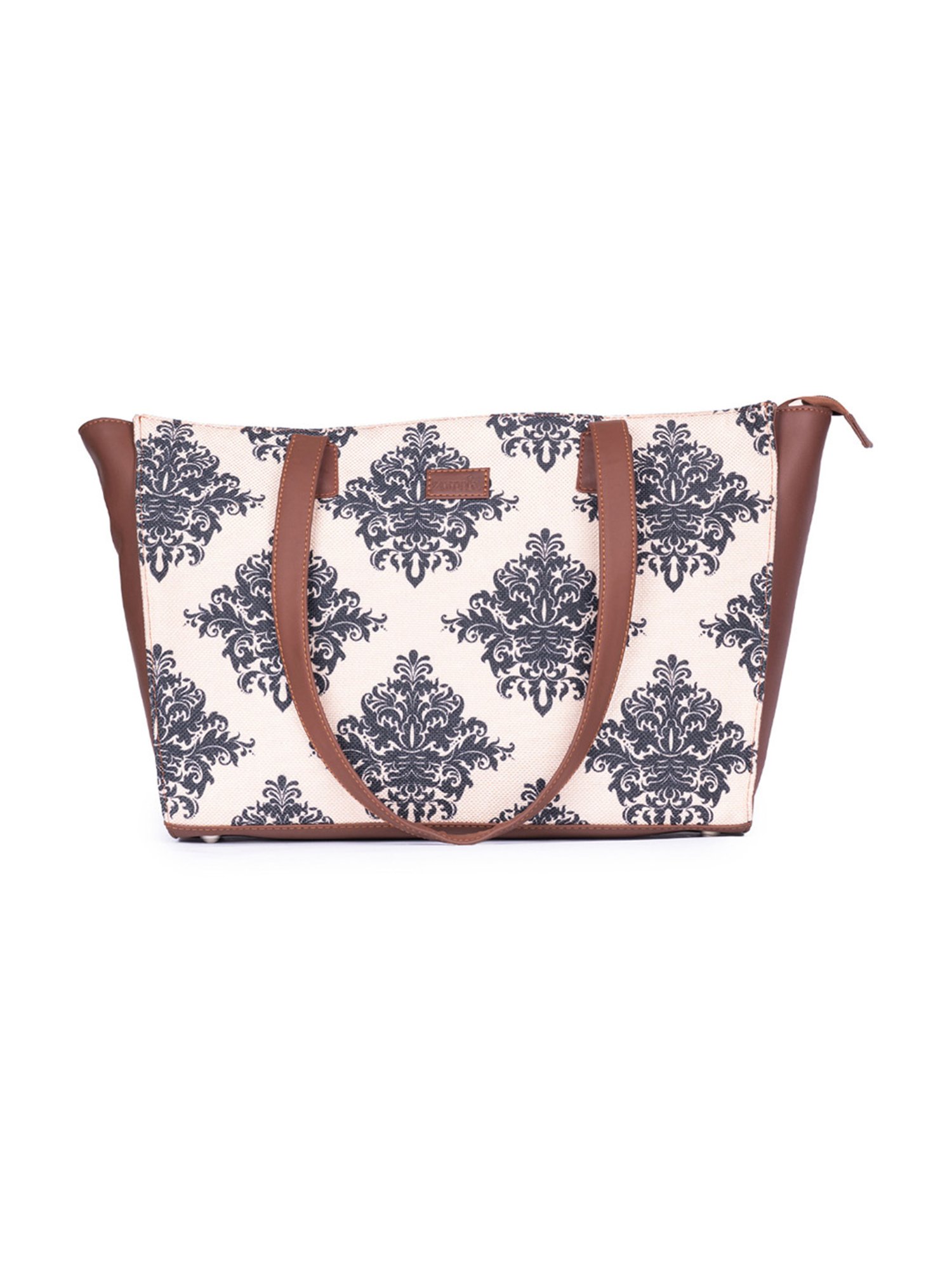 ZOUK Mughal Motif Multicolour Printed Tote Handbag