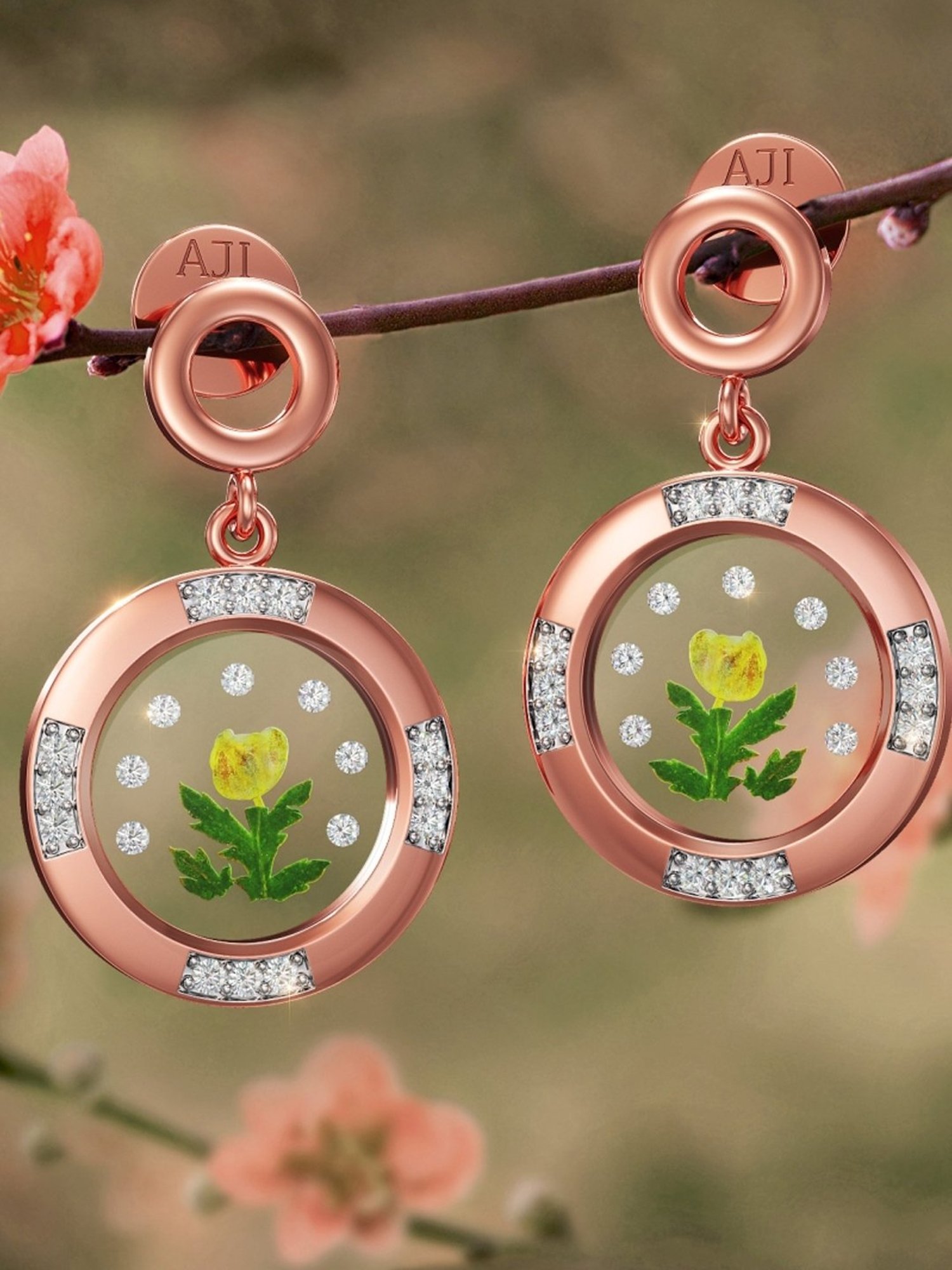 Joyalukkas 18k Gold Delightful Diamond Drop Earrings