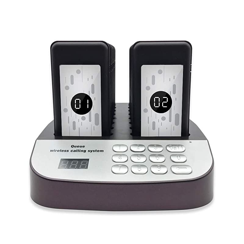 Social Distancing Keeping Pagers for Restaurants Paging System Coast Buzzer Beep Lineup Waiting Queue Signal Calling Customer Service for Cuisine Hospital Clinic (1-24 Pager)
