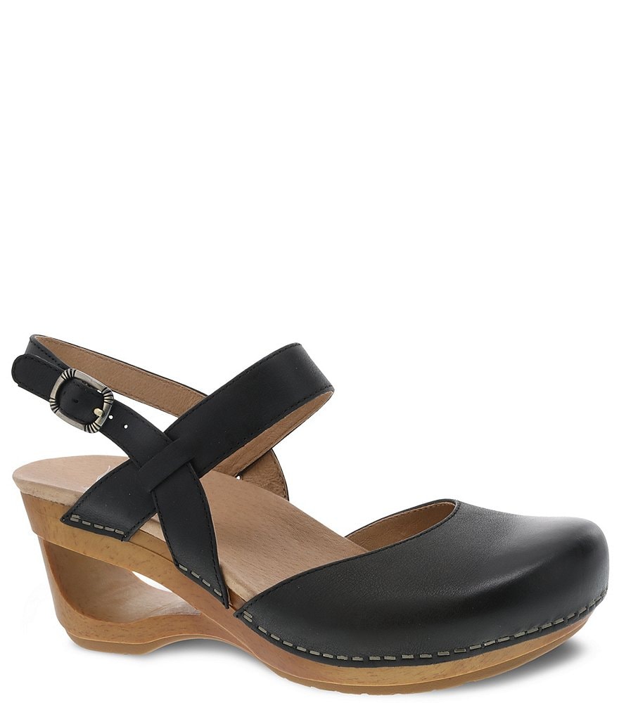 Dansko Taci Burnished Waxy Leather Wedges