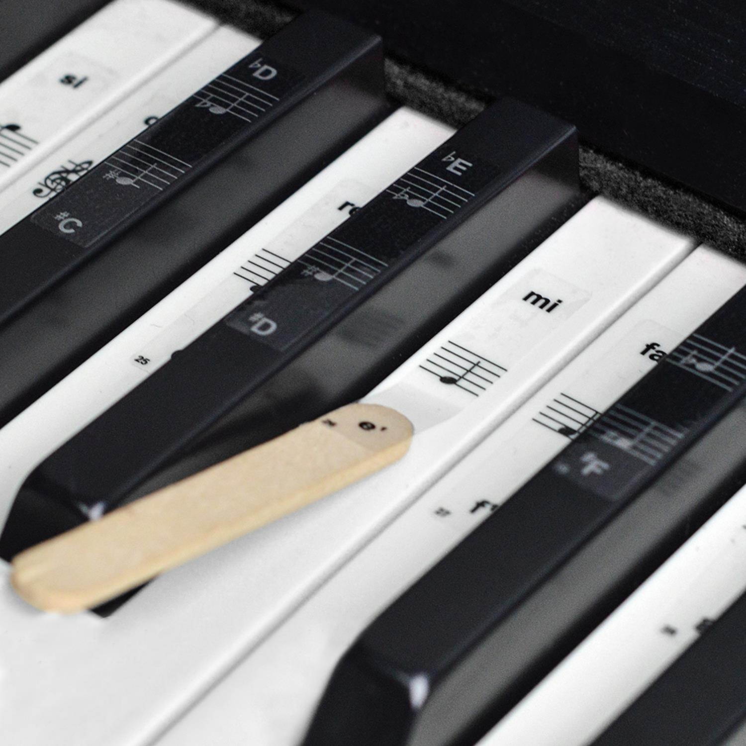 Piano Stickers, Music Keyboard Sticking Pitch Notes for 37/54/61/76/88 Keys, Removable Transparent Letters Labels Signs Full Set for Kids Learning Lessons, Beginner Practice, Leaves No Residue