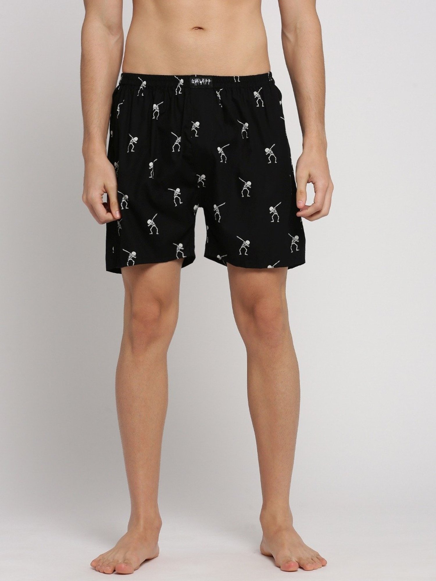 SHOWOFF Black Slim Fit Printed Boxers
