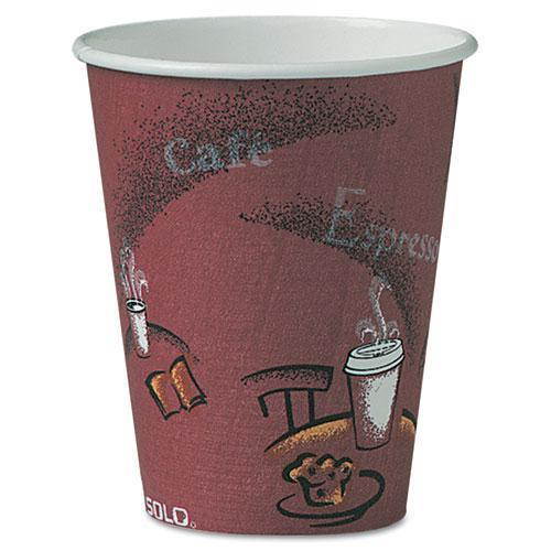 - 378SI - Bistro Design Hot Drink Cups, Paper, 8oz, Maroon, 50/Bag, 20 Bags/Carton