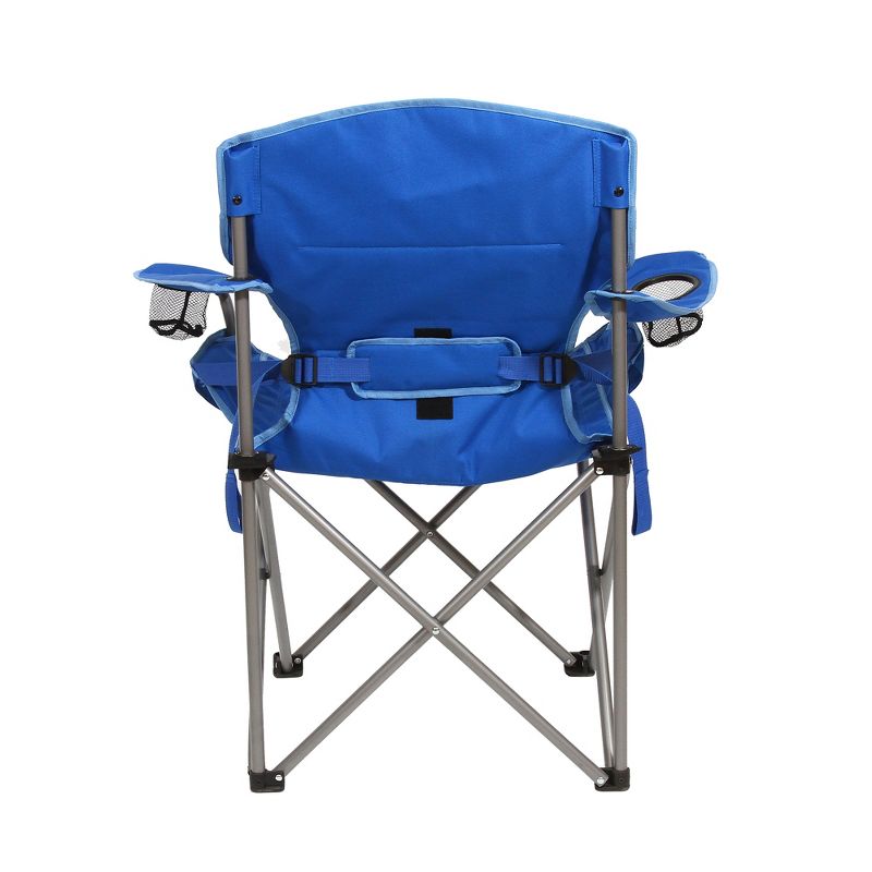 Kamp-Rite KAMPCC016 Outdoor Camping Folding Chair with Lumbar Support & Cupholders, 2 Tone Blue