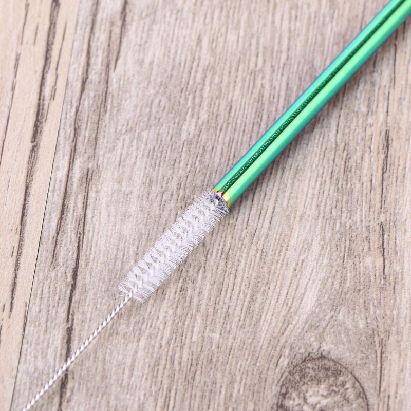 8 Pcs Stainless Steel Drinking Straws Reusable Curved & Straight Straws Set for Yeti 20oz(3 Pcs Thread Straight Staws, 3 Pcs Thread Curved Staws and 2 Brushes)