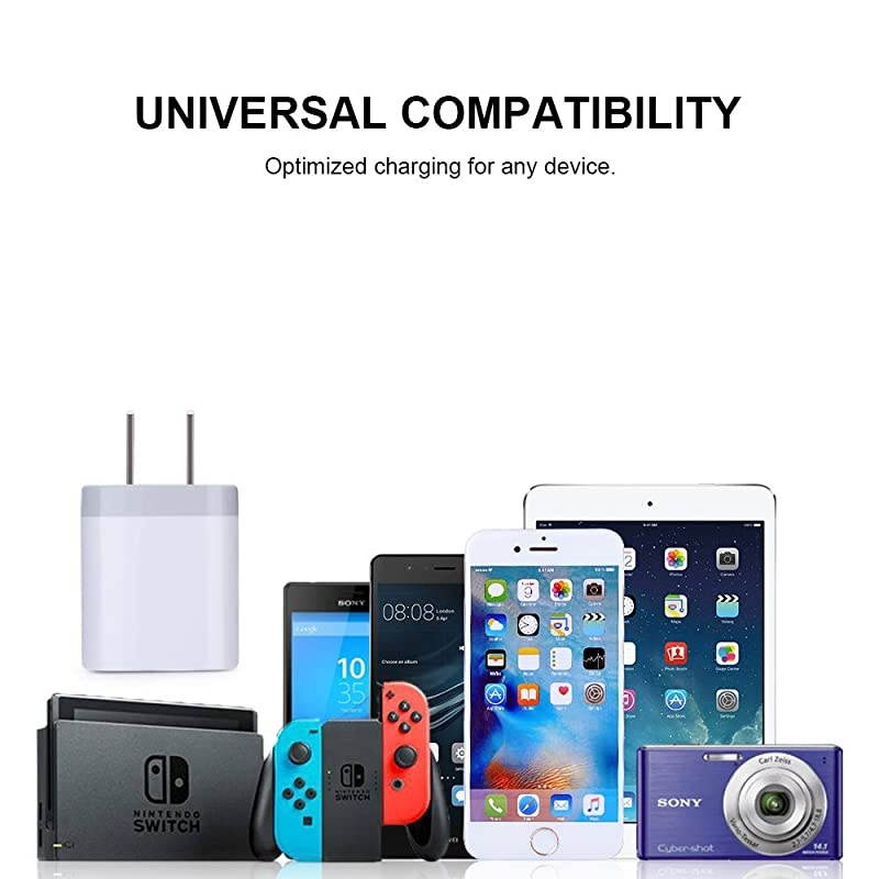 USB Charging Plug  5Pack 21A Dual Port Phone Power Block Travel Adapter Fast Wall Charger Box Compatible iPhone XS MAXX876S Plus Samsung S10+S9+S8S7S6 Edge LG G8G7G6V30 Moto G6