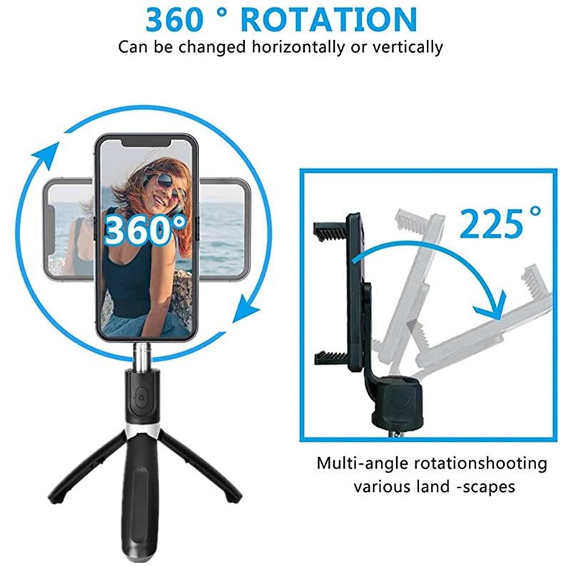 S91 Video Selfie Stick Tripod Extendable Bluetooth Stand with Wireless Remote Shutter for iPhone 1111 ProXS MaxXRX87 SamsungSmartphone GoproCameraMore