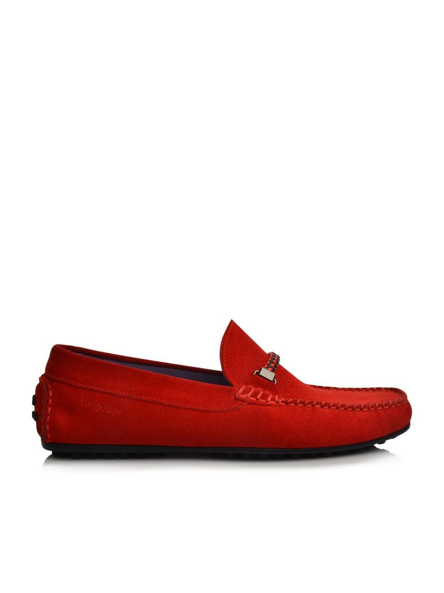 Language Shoes Men's Alfred Driver Red Loafers