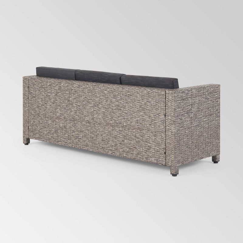 Puerta 8pc Wicker Chat Set - Mix Black/Dark Gray - Christopher Knight Home