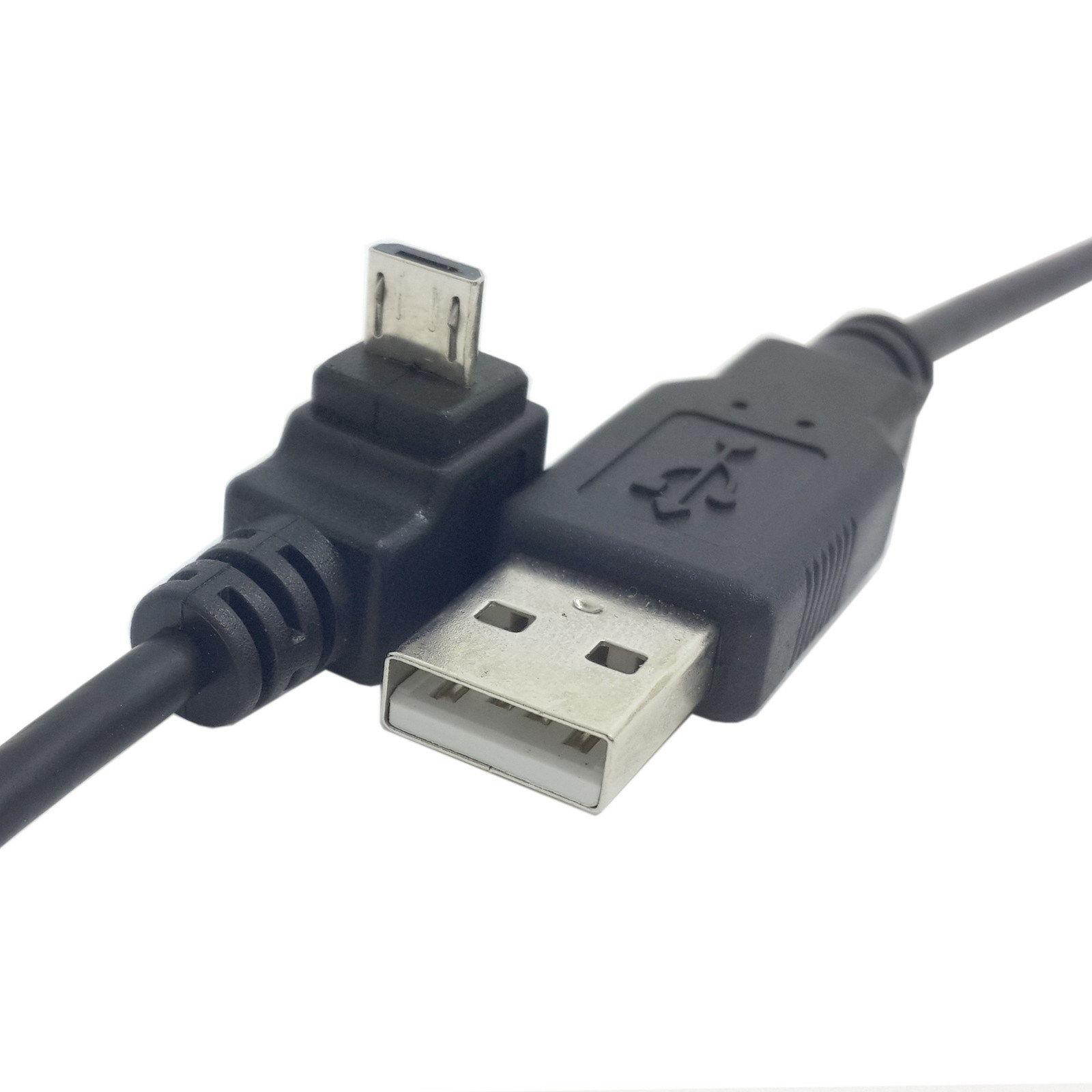 Up Angled 90 Degree Micro USB Male to USB 2.0 Male Data Charge Cable 25cm