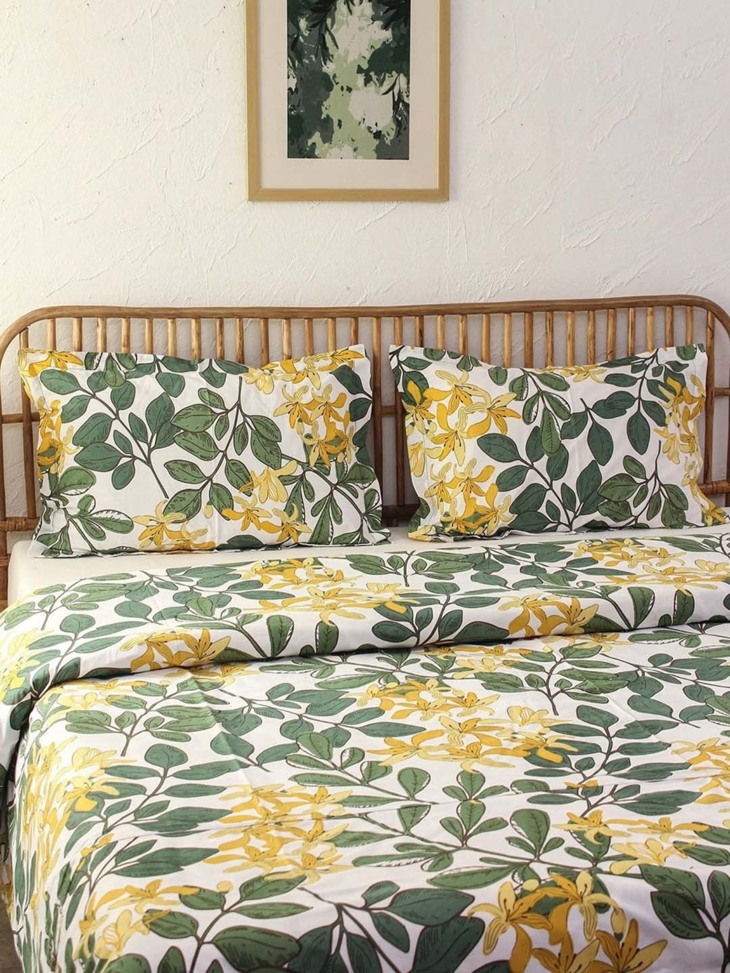 House This Moringa Floral Multicolor 180 TC Cotton Single Duvet Cover