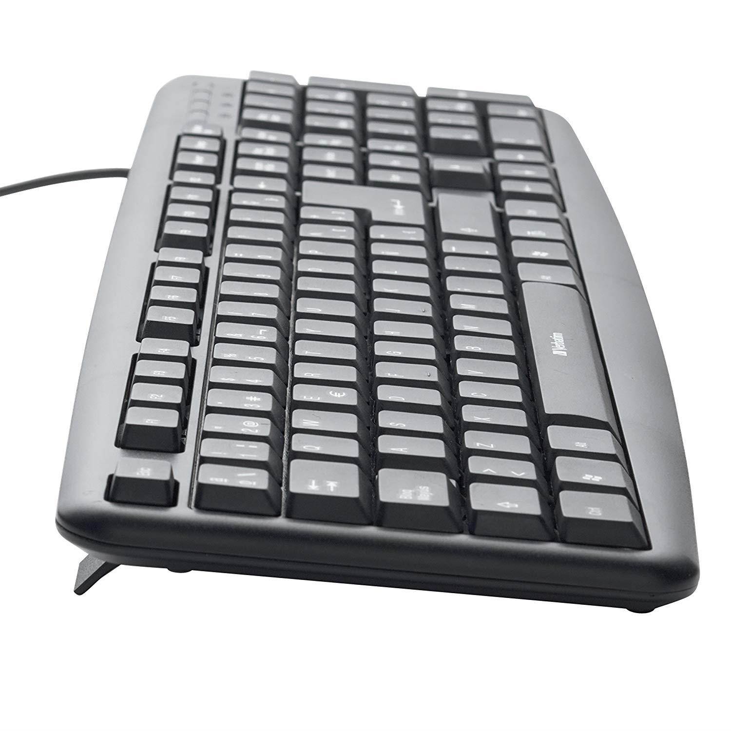 Verbatim Slim Corded USB Keyboard and Mouse - Black (Spanish)