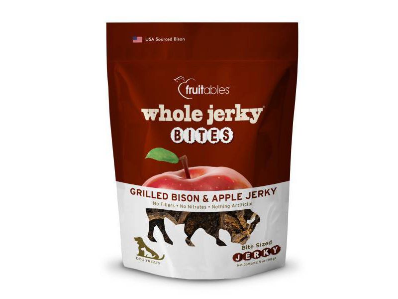 Fruitables Dog Treats Whole Jerky Bites Grilled Bison & Apple - 12oz