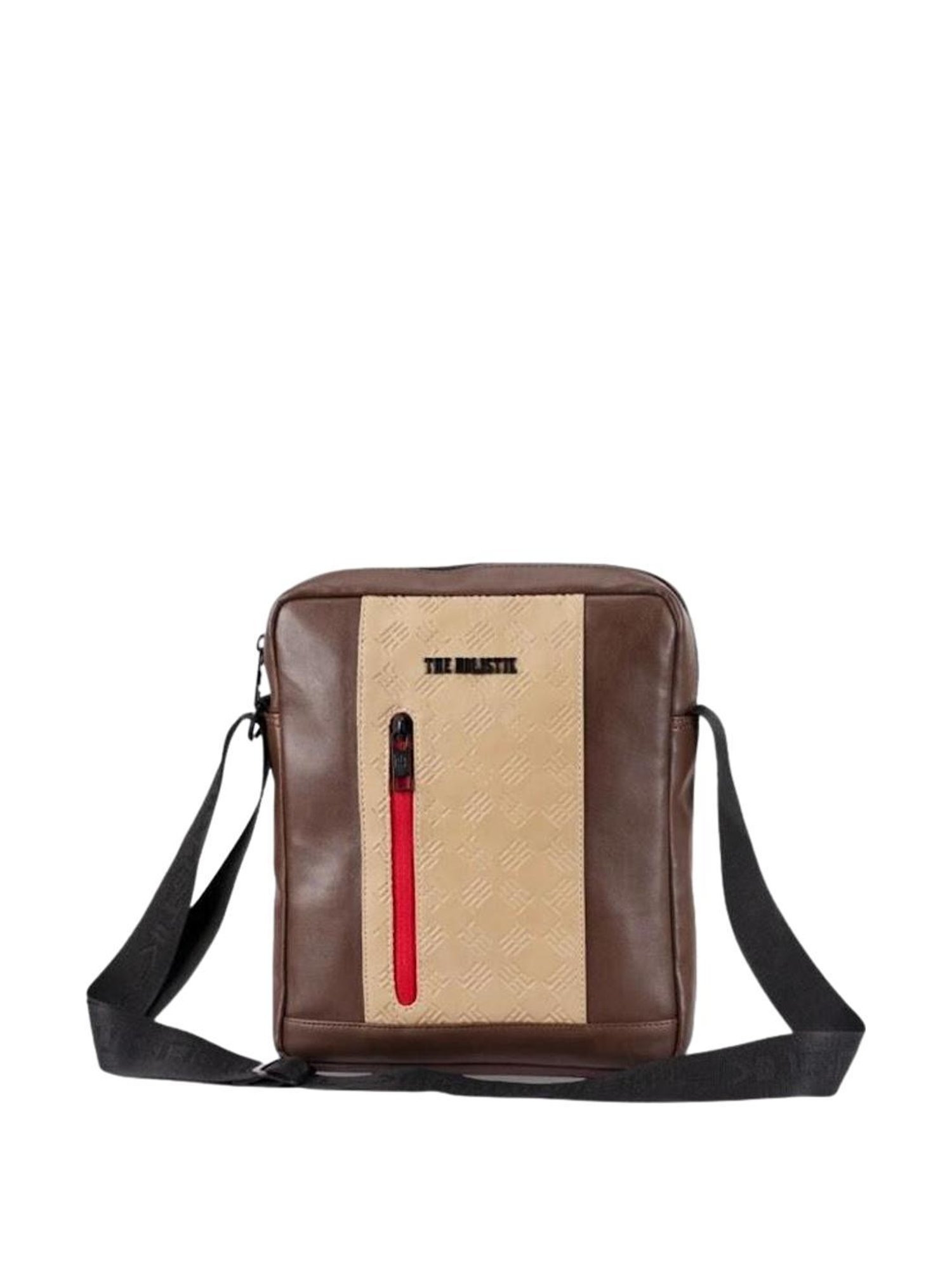 THE HOLISTIK Clever Brown Textured Medium Messenger Bag