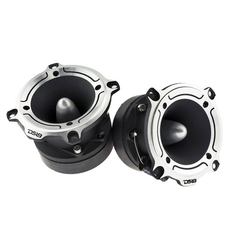 DS18 Car Stereo PRO TW220 1 Inch Voice Coil 350 Watt 4 Ohm Aluminum Super Bullet Tweeter with Built In Crossover for Car Audio Sound System (4 Pack)