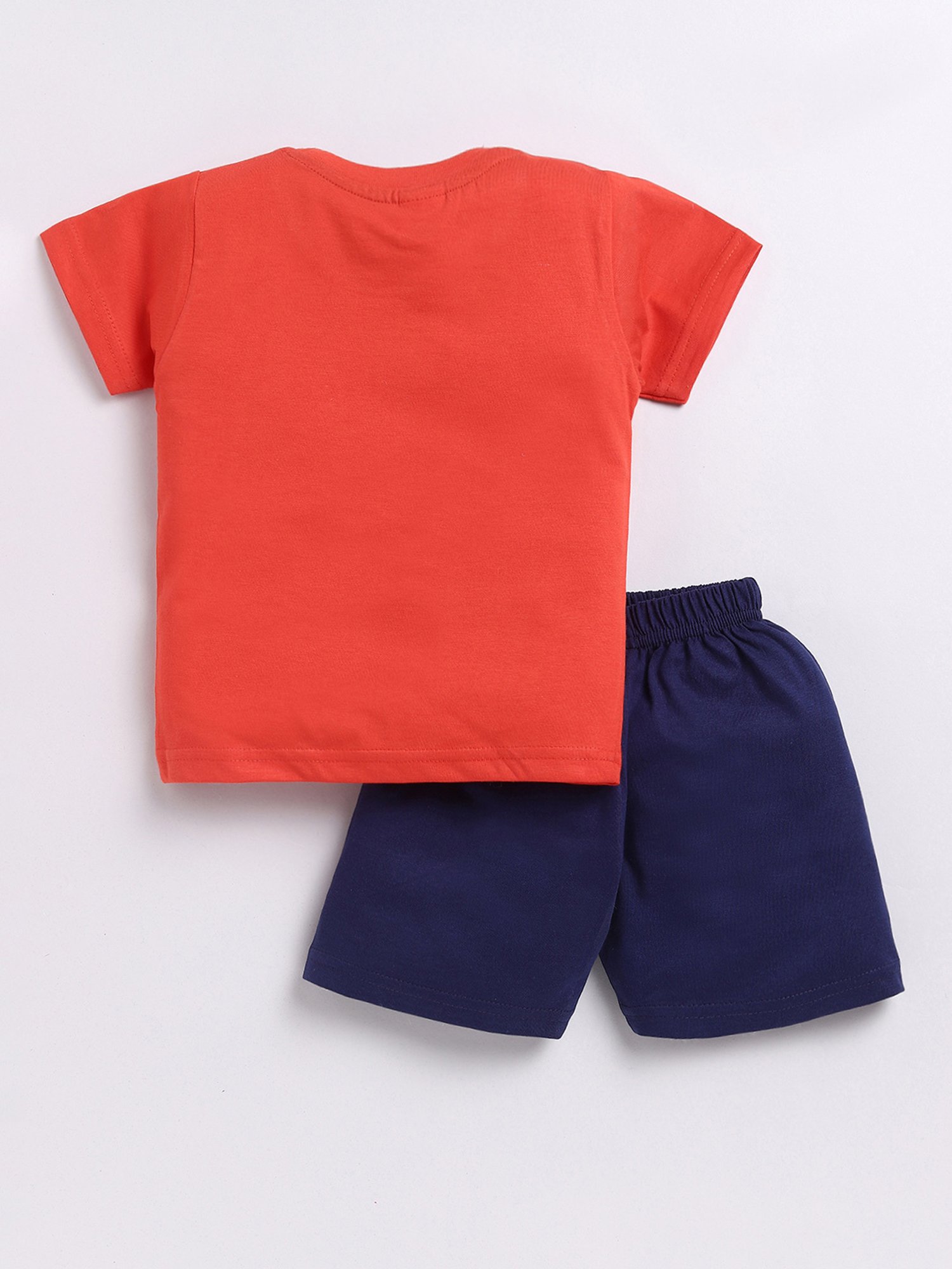 Todd N Teen Kids Red & Navy Printed T-Shirt with Shorts