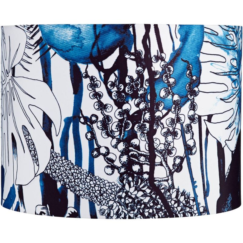 Springcrest Off-White White Drum Lamp Shade Modern Silver Circles 15x16x11 - Spider