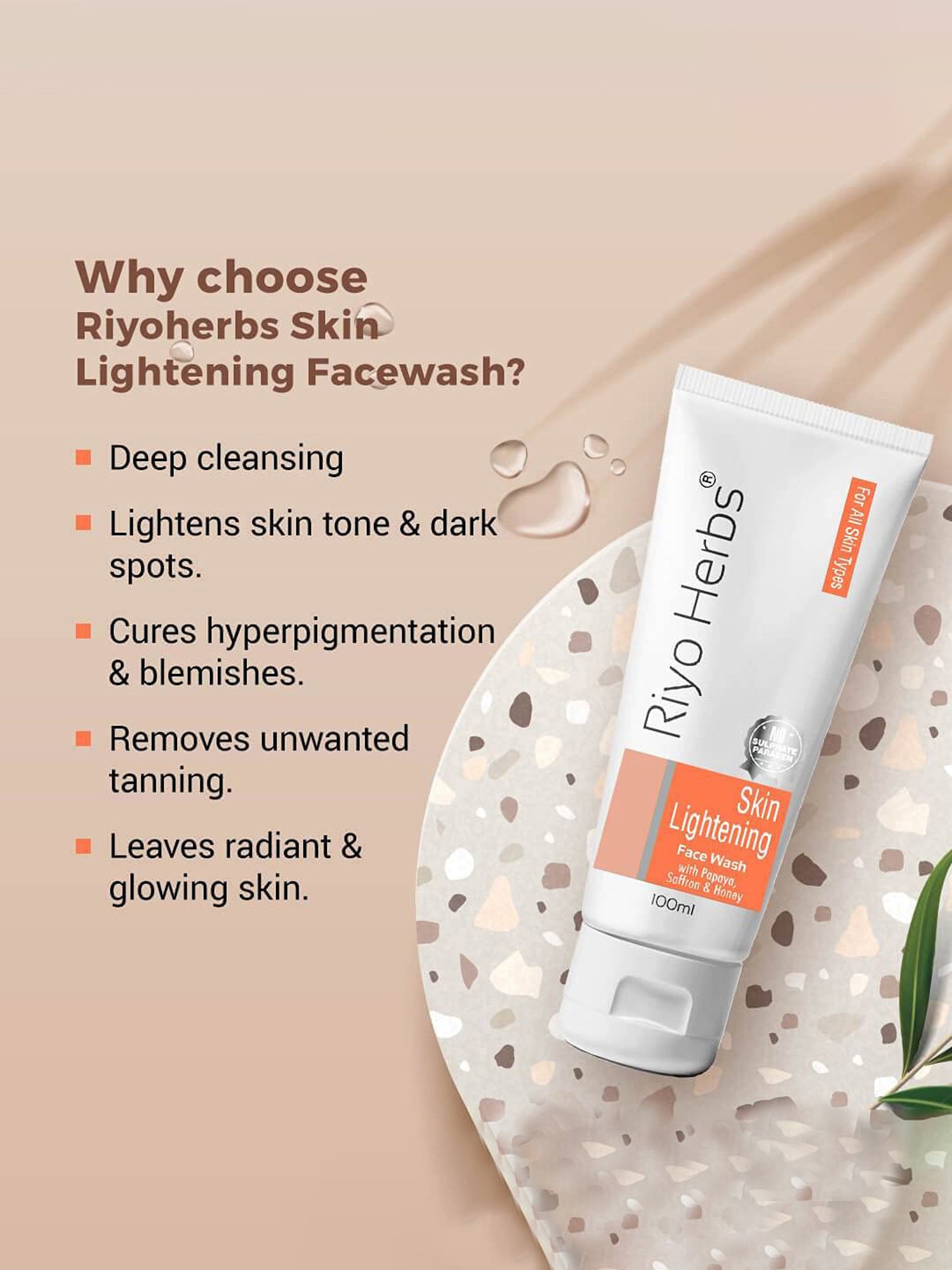 Riyo Herbs Skin Lightening Face Wash - 100 ml