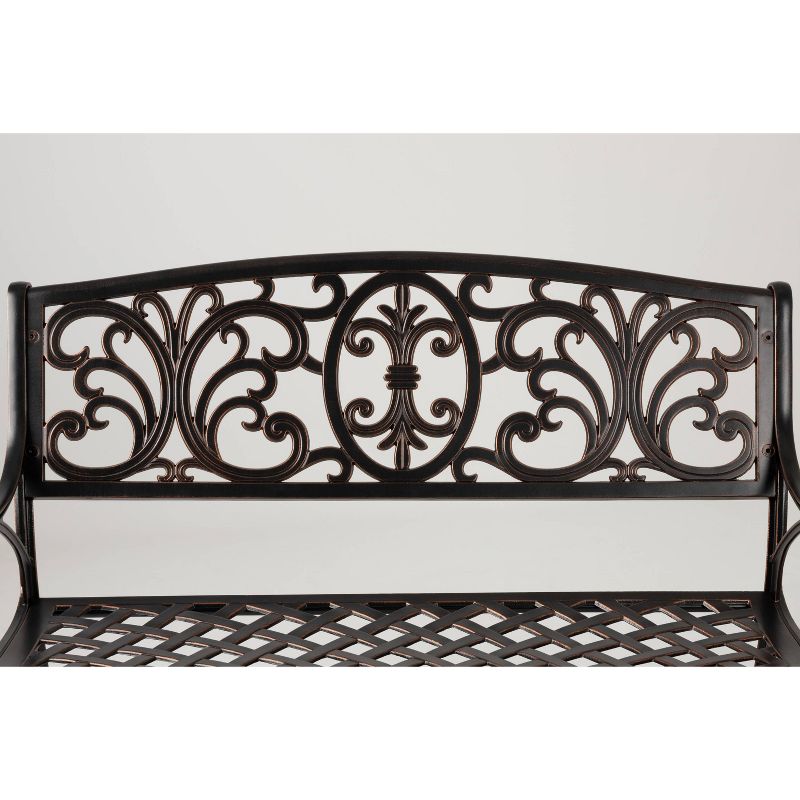 Decatur Aluminum Patio Bench - Antique Bronze - Balkene Home