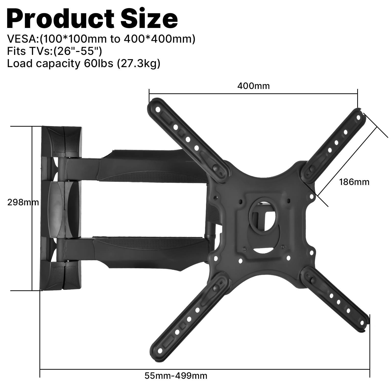 Longham Wall Mount Bracket Universal Table Desk Pedestal TV Stand Screen Monitor Riser for LCD LED 32"-55"