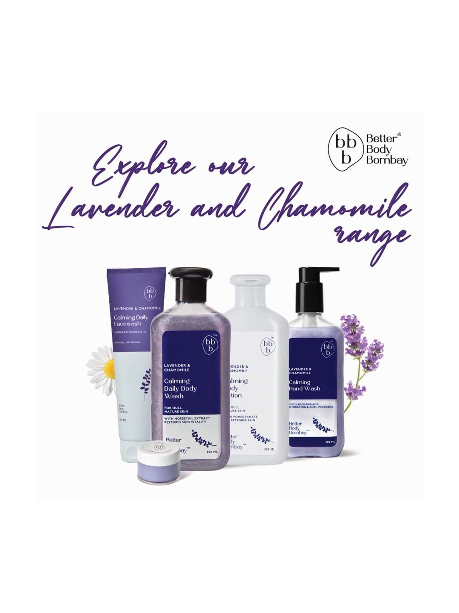 bbb Better Body Bombay Lavender & Chamomile Calming Daily Face Wash - 100 ml
