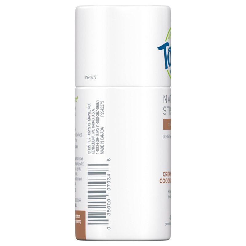 Tom's of Maine Natural Strength Plastic-Free Deodorant with Hemp Seed Oil, Creamy Coconut - 2oz