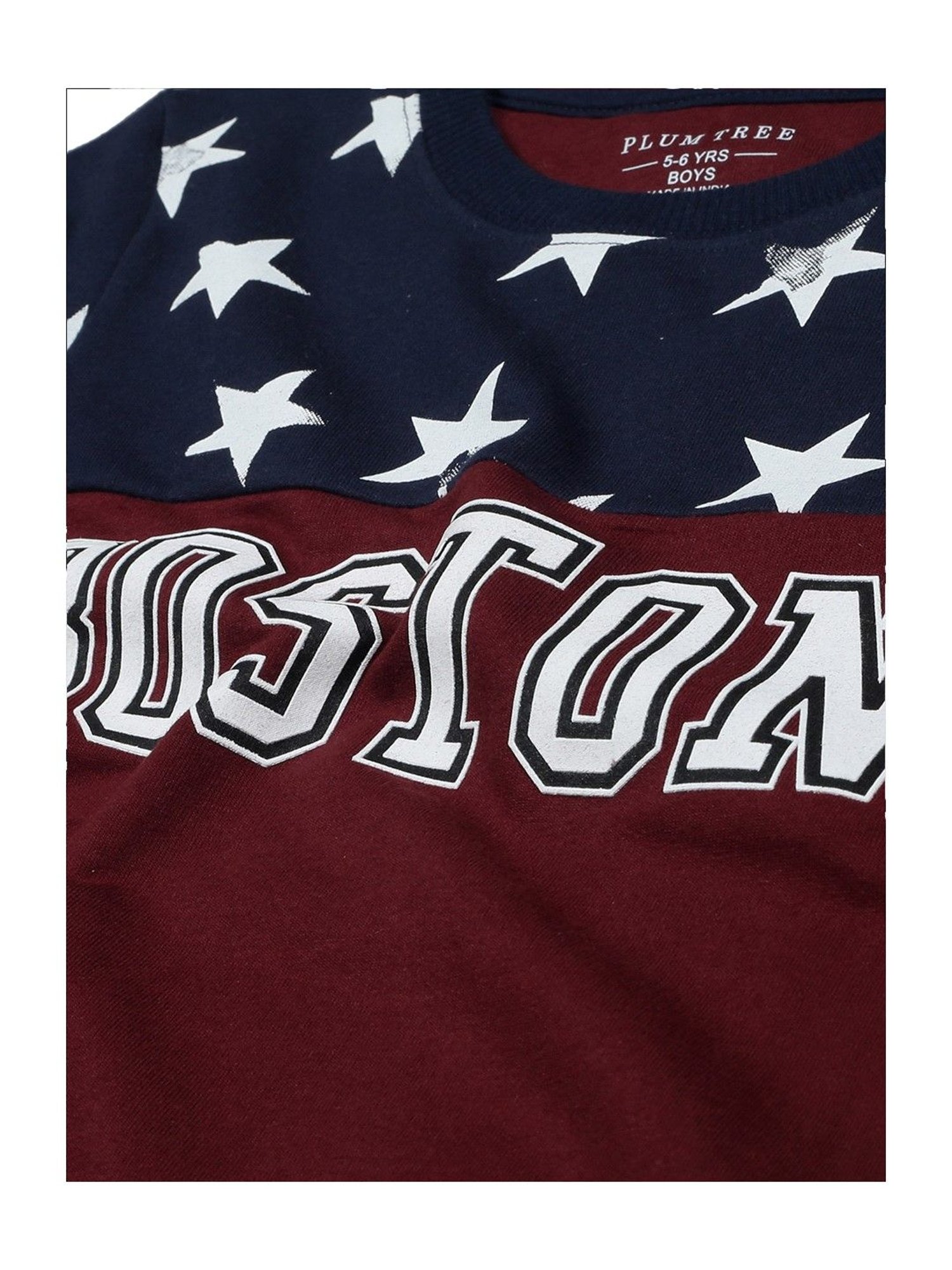 Plum Tree Kids Red & Navy Color Blocked  Sweatshirt