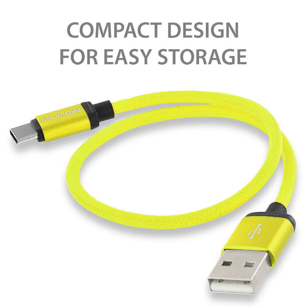 2X USB Type-C Cable 1FT Short Charging Charger Yellow For Google Pixel XL LG V20
