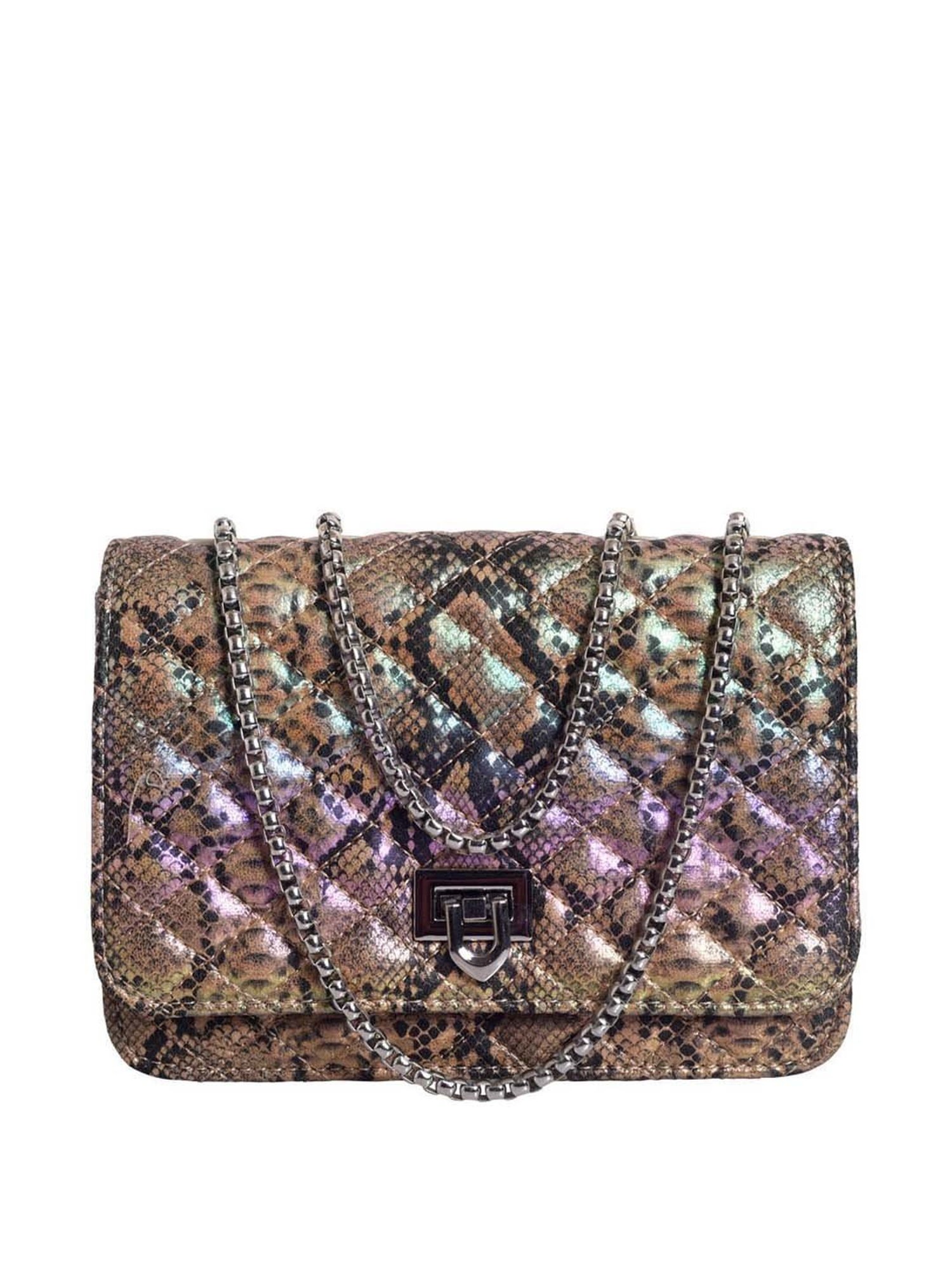 Lino Perros Brown Quilted Medium Sling Handbag