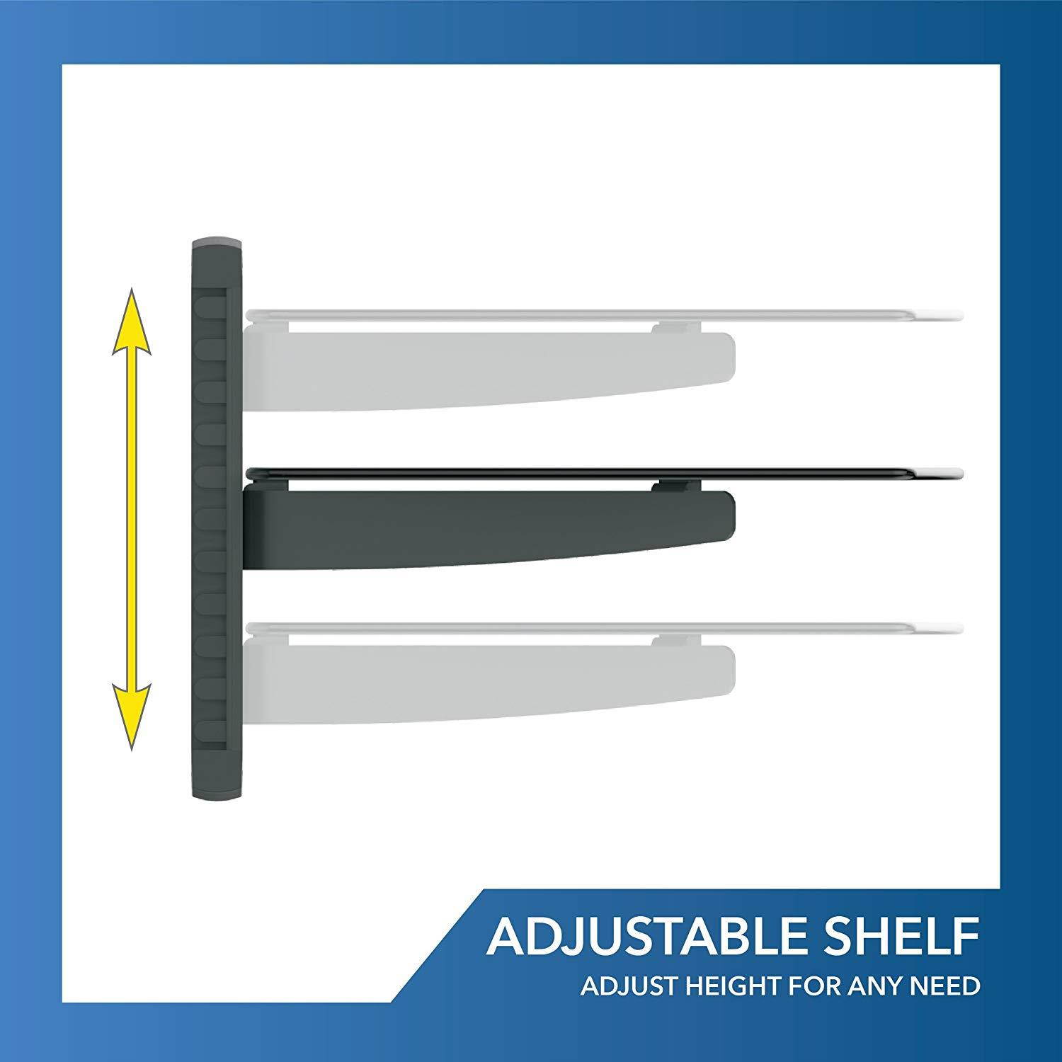 QualGear UL Listed Universal Single Shelf Wall Mount for A/V Components, Black (QG-DB-001-BLK)