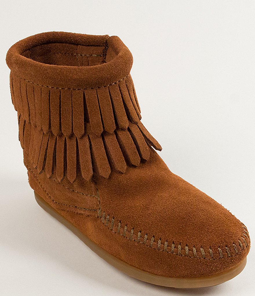 Minnetonka Girls' Double Fringe Suede Boots (Toddler)