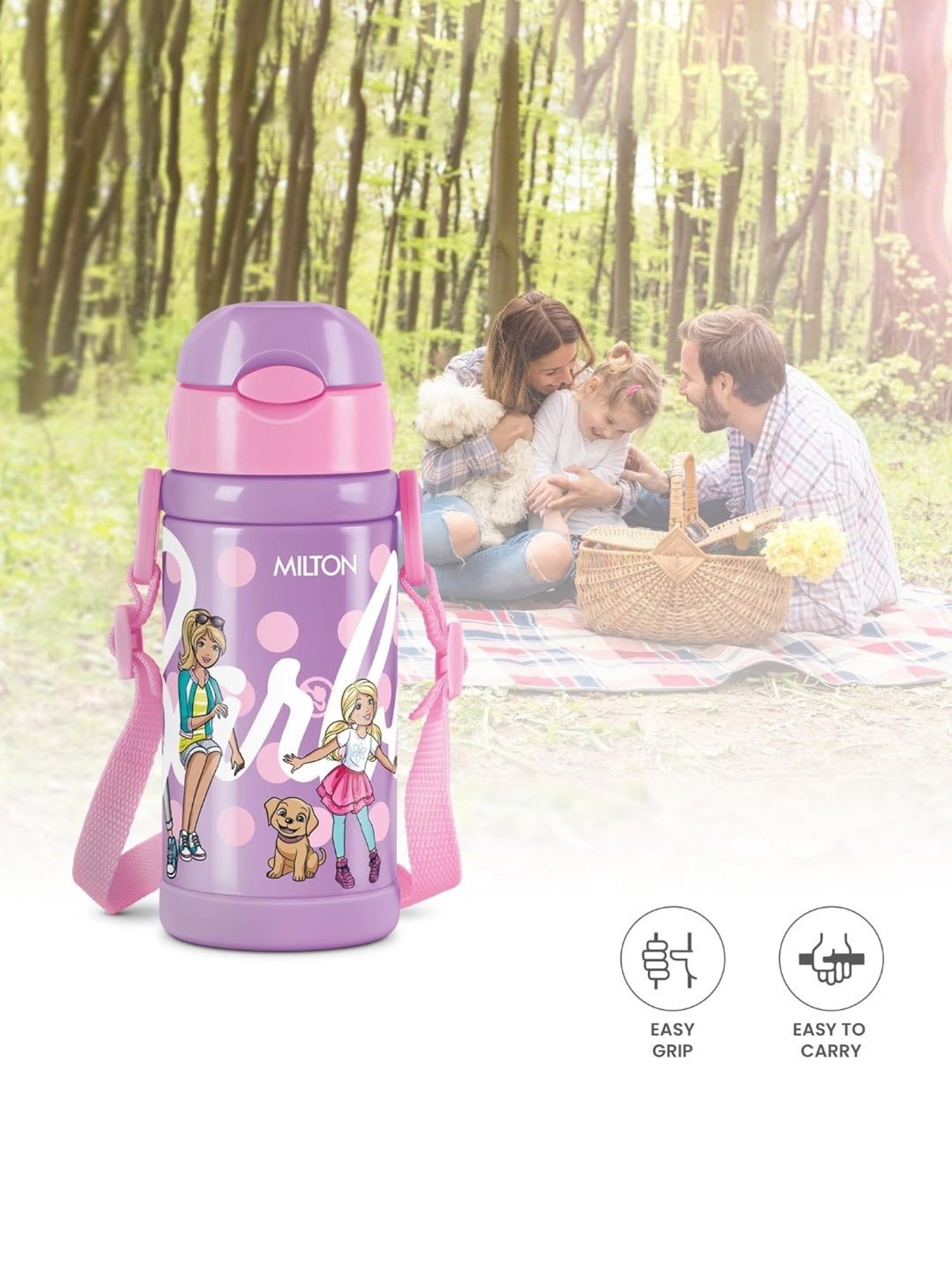 Milton Purple Stainless Steel Vacuum Insulated Water Bottle 350 ml